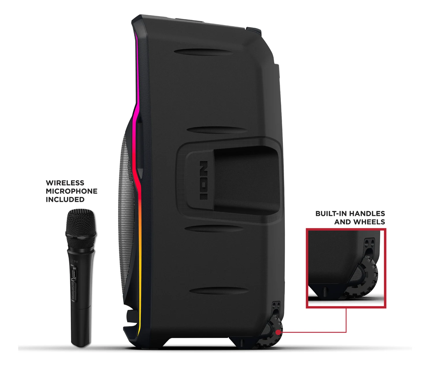 ION Total PA Apex mobility features and included wireless microphone