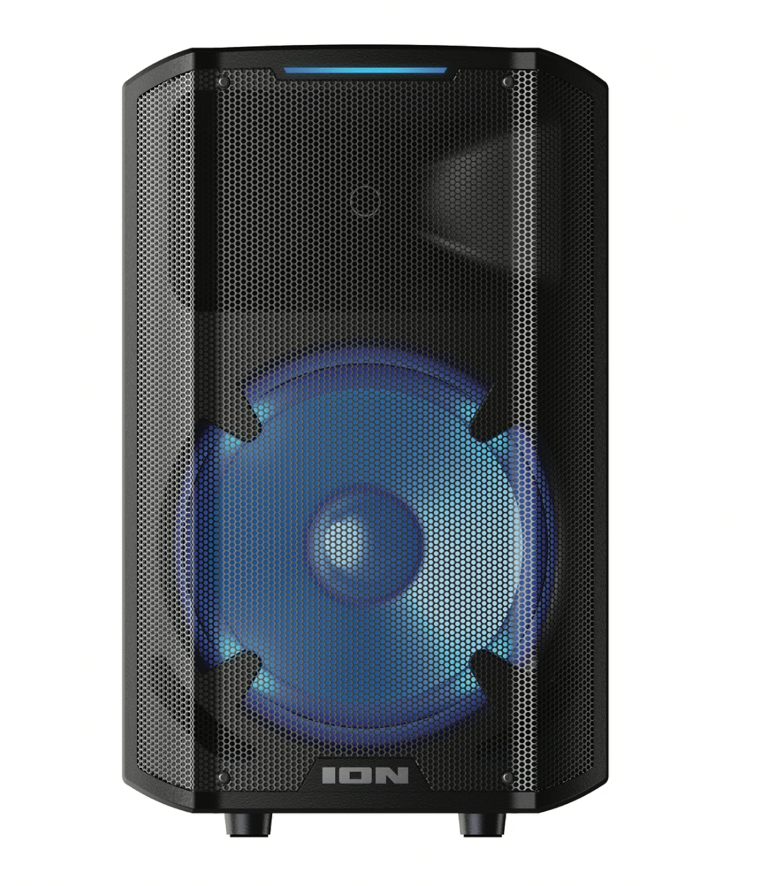 ION Trouper 300 front view with blue woofer lighting